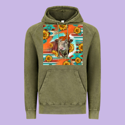 Hereford Bull Vintage Hoodie Designed By Lillyallendesigns