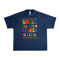 Navy Until all the pieces fit Urban Heavy Tee - CowhideDigitalArt