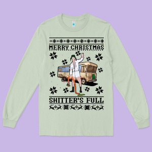 Merry Christmas Shitters Full Long Sleeve Tee Designed By Artisfamous
