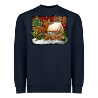Navy Christmas cookies buffalo plaid Heavyweight Sweatshirt - Jasminsmagicworld