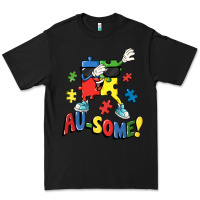 Black Au-some! Autism puzzle dabbing Premium Tee - FaDigitalArtStudio