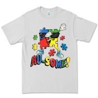Dove Grey Au-some! Autism puzzle dabbing Premium Tee - FaDigitalArtStudio