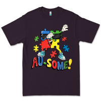 Plum Au-some! Autism puzzle dabbing Premium Tee - FaDigitalArtStudio