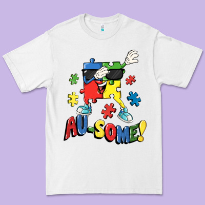 Au-some! Autism Puzzle Dabbing Premium Tee Designed By Fadigitalartstudio