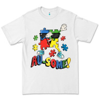 White Au-some! Autism puzzle dabbing Premium Tee - FaDigitalArtStudio