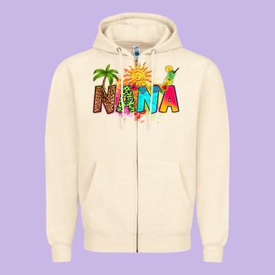 Summer Nana Zipper Hoodie Designed By Ranaportraitstore