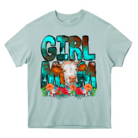 Arona Girl Mom Cow Flowers Heavy Core Tee - CowCowDesign