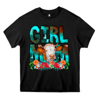 Black Girl Mom Cow Flowers Heavy Core Tee - CowCowDesign