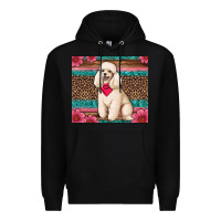 Black standart poodle floral Premium Hoodie - Artiststas