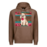 Chestnut standart poodle floral Premium Hoodie - Artiststas