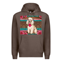 Coffee standart poodle floral Premium Hoodie - Artiststas