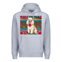 Heather Grey standart poodle floral Premium Hoodie - Artiststas