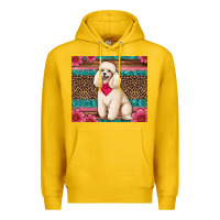 Lemon standart poodle floral Premium Hoodie - Artiststas