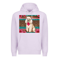 Lilac standart poodle floral Premium Hoodie - Artiststas