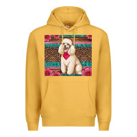 Mustard standart poodle floral Premium Hoodie - Artiststas