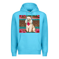 Ocean Blue standart poodle floral Premium Hoodie - Artiststas