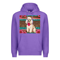 Purple standart poodle floral Premium Hoodie - Artiststas