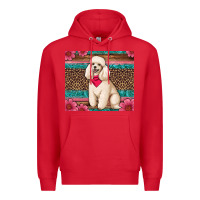 Red standart poodle floral Premium Hoodie - Artiststas