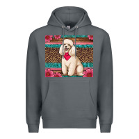 Rock standart poodle floral Premium Hoodie - Artiststas