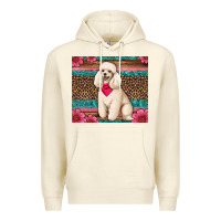 Sandshell standart poodle floral Premium Hoodie - Artiststas