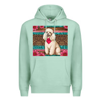 Seafoam standart poodle floral Premium Hoodie - Artiststas
