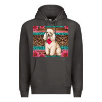 Smoke standart poodle floral Premium Hoodie - Artiststas