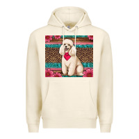Tofu standart poodle floral Premium Hoodie - Artiststas