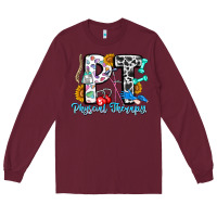 Burgundy pt therapy Long Sleeve Tee - CowhideDigitalArt
