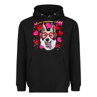 Black valentine's day  white shepherd Heavyweight Hoodie - RanaPortraitStore