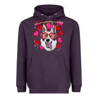 Plum valentine's day  white shepherd Heavyweight Hoodie - RanaPortraitStore