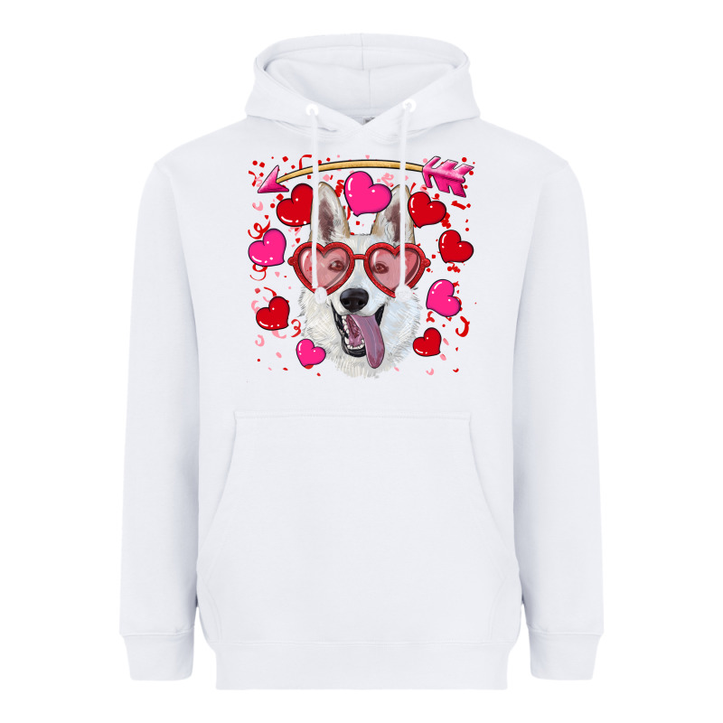 Valentine's Day  White Shepherd Heavyweight Hoodie by RanaPortraitStore | Teevron