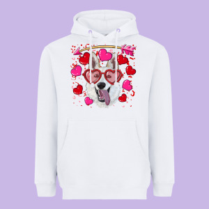 Valentine's Day  White Shepherd Heavyweight Hoodie Designed By Ranaportraitstore
