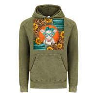 Vintage Olive charolais cow Vintage Hoodie - LillyAllenDesigns