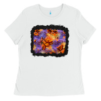 White halloween pumpkin and leopard background Ladies Tee - BundleAndBundleShop