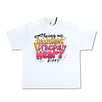 White Being an Assistant Principal is Heart Work Urban Heavy Tee - CowhideDigitalArt