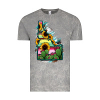 Idaho Map Sunflower Cactus Serape Vintage Tee | Teevron