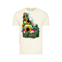 Vintage Arctic Idaho Map Sunflower Cactus Serape Vintage Tee - RanaPortraitStore