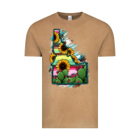 Vintage Camel Idaho Map Sunflower Cactus Serape Vintage Tee - RanaPortraitStore