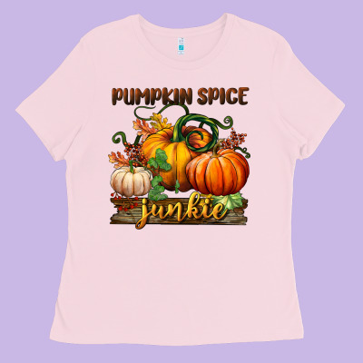 Pumpkin Spice Junkie Ladies Tee Designed By Bundleandbundleshop