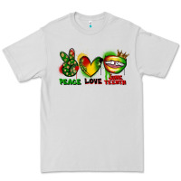 Dove Grey Peace love Juneteenth Premium Tee - FaDigitalArtStudio