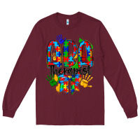 Burgundy aba therapist Long Sleeve Tee - CowhideDigitalArt