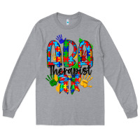 Heather Grey aba therapist Long Sleeve Tee - CowhideDigitalArt