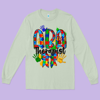 Aba Therapist Long Sleeve Tee Designed By Cowhidedigitalart