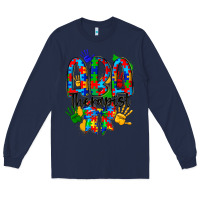 Navy aba therapist Long Sleeve Tee - CowhideDigitalArt