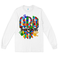 White aba therapist Long Sleeve Tee - CowhideDigitalArt