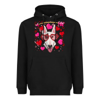 Black Valentine's day  bull terrier Heavyweight Hoodie - RanaPortraitStore