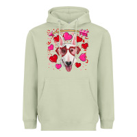 Matcha Valentine's day  bull terrier Heavyweight Hoodie - RanaPortraitStore
