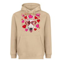 Mushroom Valentine's day  bull terrier Heavyweight Hoodie - RanaPortraitStore