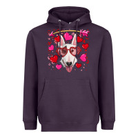 Plum Valentine's day  bull terrier Heavyweight Hoodie - RanaPortraitStore