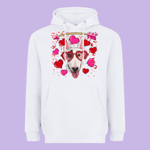 Valentine's Day  Bull Terrier Heavyweight Hoodie Designed By Ranaportraitstore